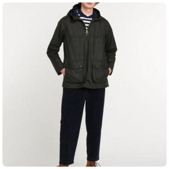 Barbour Men's Waxed Cotton Smock Jacket Size 38EU / Small-Medium Sage Green - Picture 2 of 13